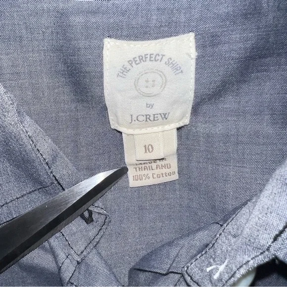 J Crew The Perfect Shirt Size 10 Blue 100% Cotton Work Office Western LS y2k - Picture 3 of 5